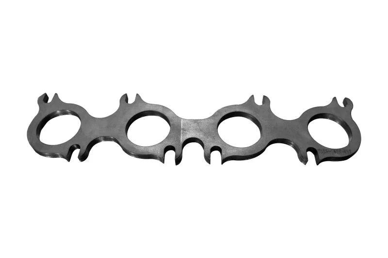 Kooks Ford Coyote Engine Header Flange 3/8 Thick SS Round Ports for 1-7/8 Primaries - Side View