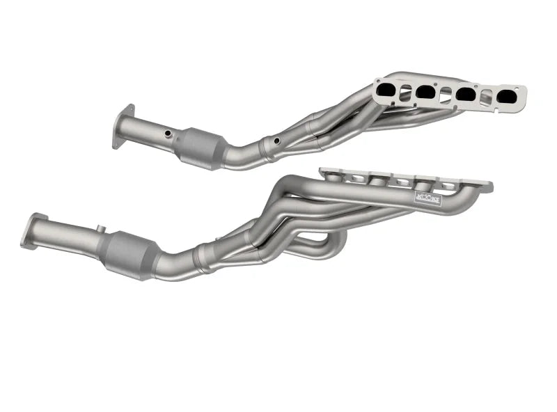 Kooks RAM TRX 1 7/8in x 3in Long Tube Headers 3in x OEM H.O. Green Connections - Side View
