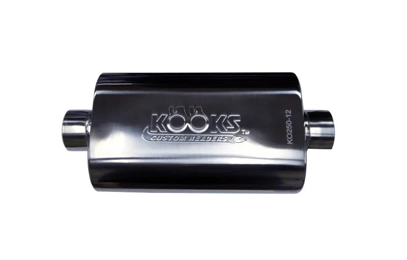 Kooks Universal 2 1/2in Center/Center Oval Muffler (4x8x12) - Detail View