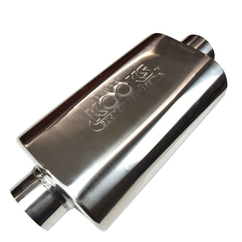 Kooks Universal 3in Center/Center Oval Muffler (4x8x12) - Side View