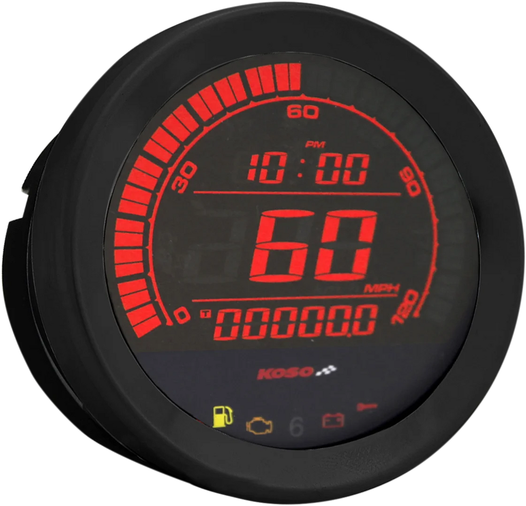Koso North America 4" Speedometer - Black BA051010 - Side View