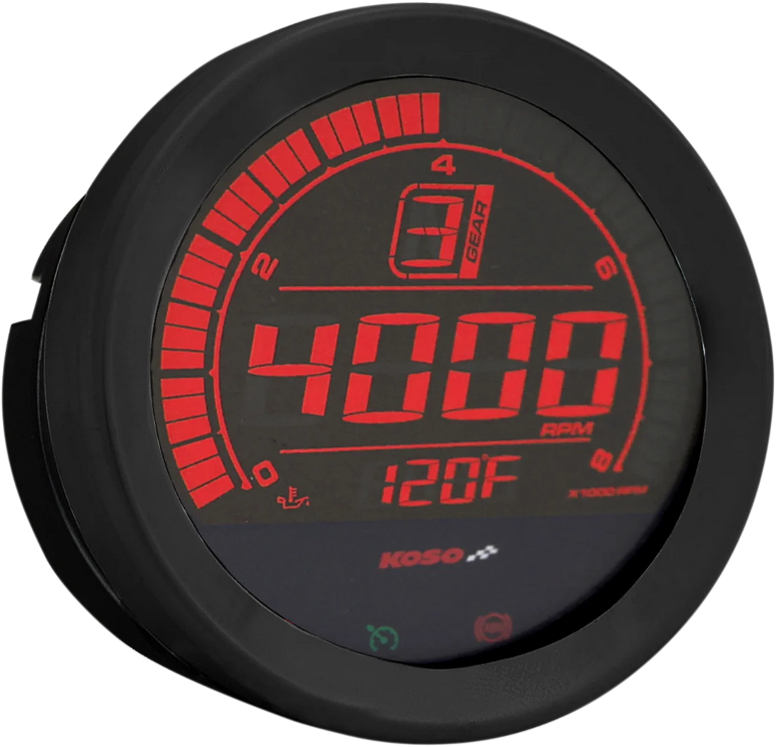 Koso North America 4" Tachometer - Black BA051110 - Side View