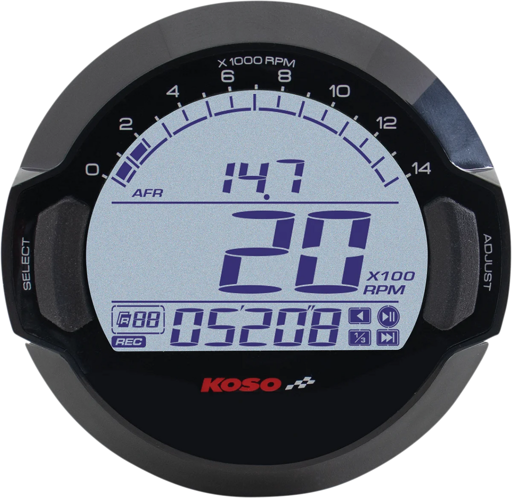 Koso North America Air/Fuel Gauge - Black - 6ft BB642W30 - Side View