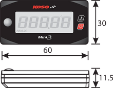 Load image into Gallery viewer, Koso North America Cylinder Head Temperature Meter BA003245 - Back View