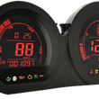 Load image into Gallery viewer, Koso North America HD-03L - Four-Piece LED Gauge Kit - Red Display BA064921 - Back View