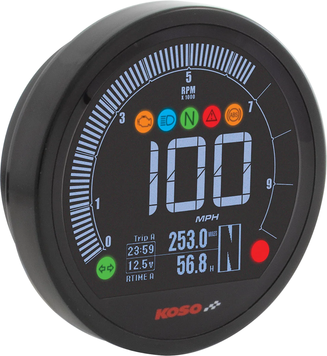 Koso North America Gauge - DL-04 BA077410 - Detail View