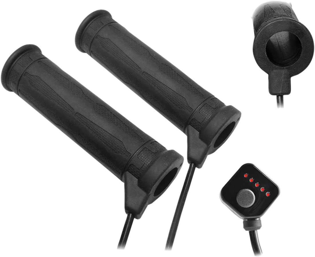 Koso North America Grips - Heated - Thumb Throttle - 5 Level - 7/8" - Heated Thumb AM10712G - Side View