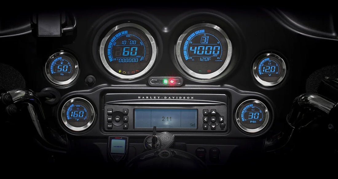 Koso North America HD-02 6-Piece Gauge Kit - Silver BA050905 - Back View