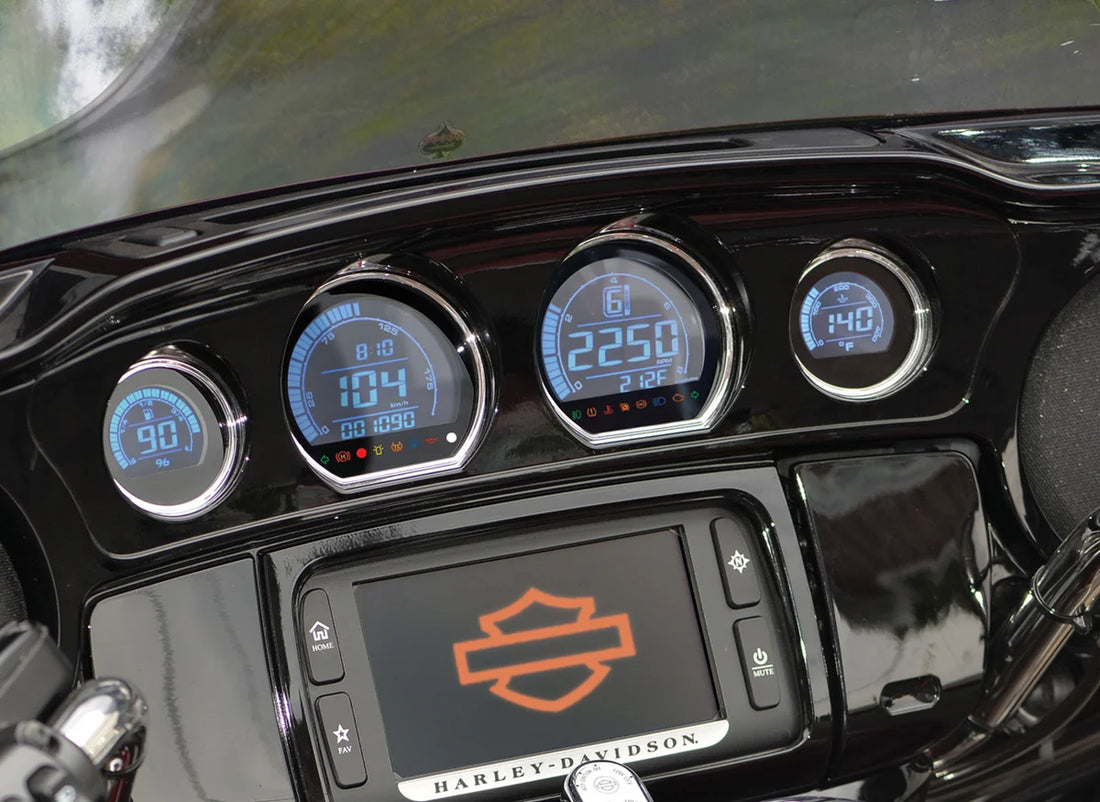 Koso North America HD-03 - Four-Piece LCD Gauge Kit - Eight Changeable Colors BA064902 - Installation View