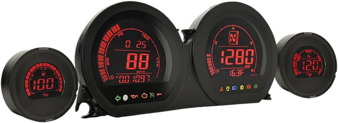Koso North America HD-03L Gauge Kit - Blue Display BA064911 - Back View