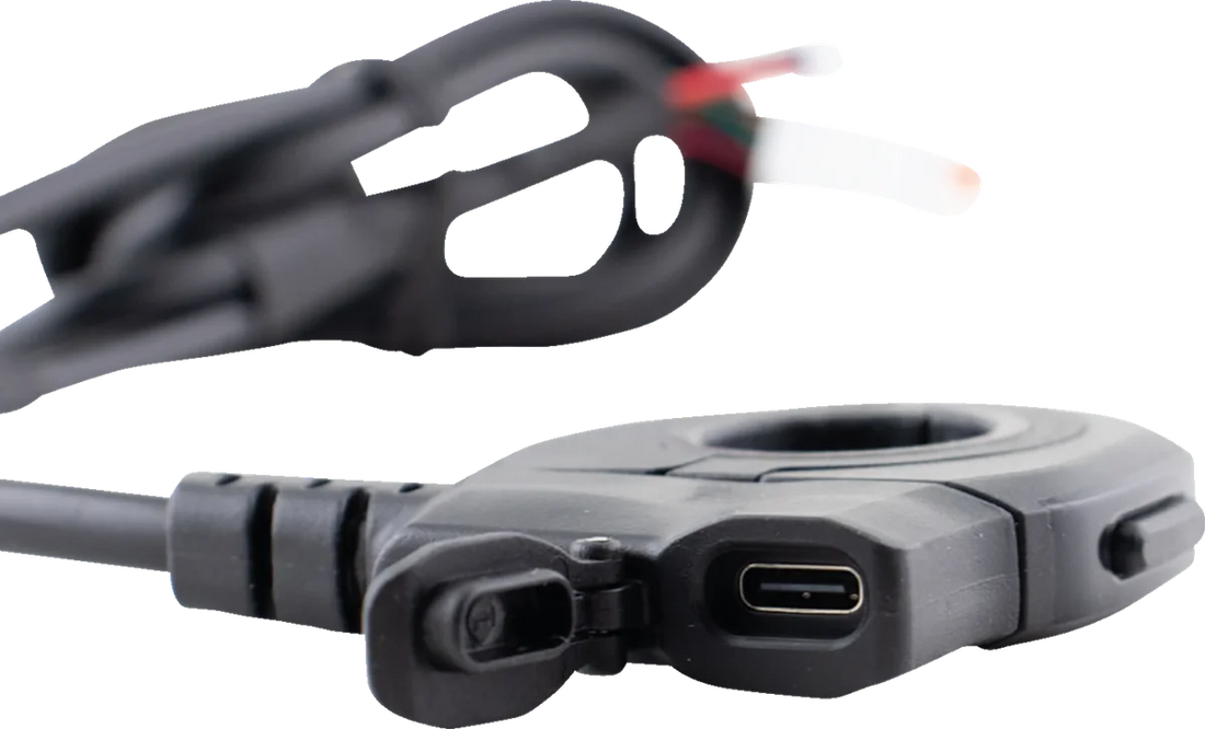 Koso North America Heated Grip Thumb Switch - USB-C Charger - Black KB011000 - Back View