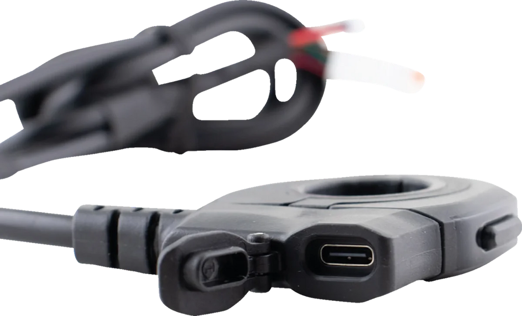 Koso North America Heated Grip Thumb Switch - USB-C Charger - Black KB011000 - Back View