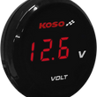 Load image into Gallery viewer, Koso North America I-Gear Volt Meter - Red Digits - 1.57" Diameter x 0.43" D BA067R00 - Main Product View