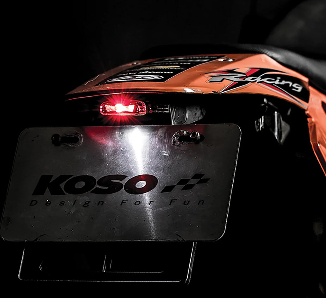 Koso North America LED Taillight - Red Lens HB034000 - Side View
