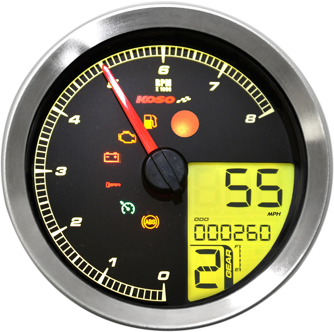 Koso North America Multi-Function Speedometer/Tachometer - HD-04 - Black BA051231 - Additional View 6