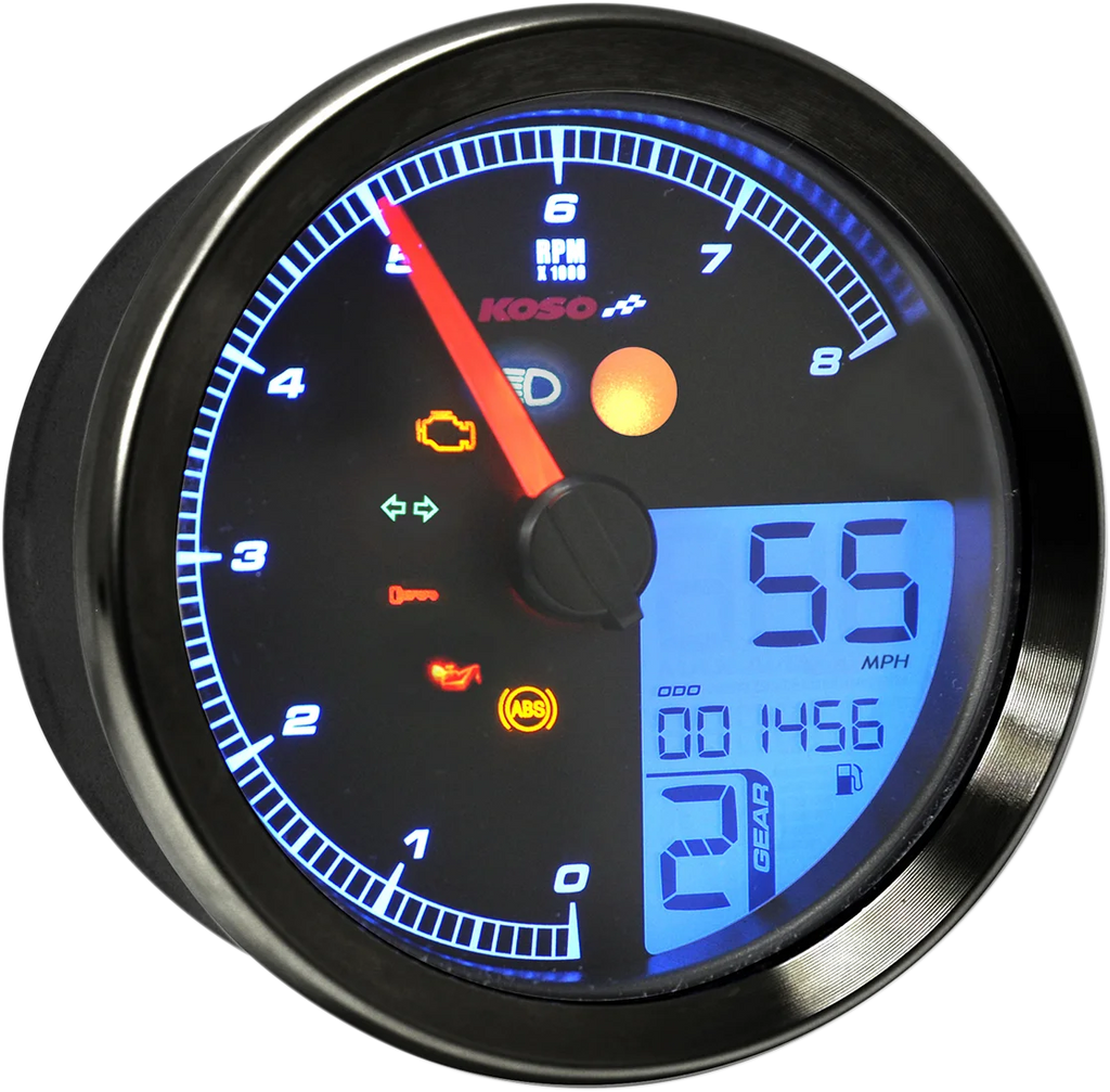 Koso North America Multi-Functional Meter - Black BA051310 - Main Product View
