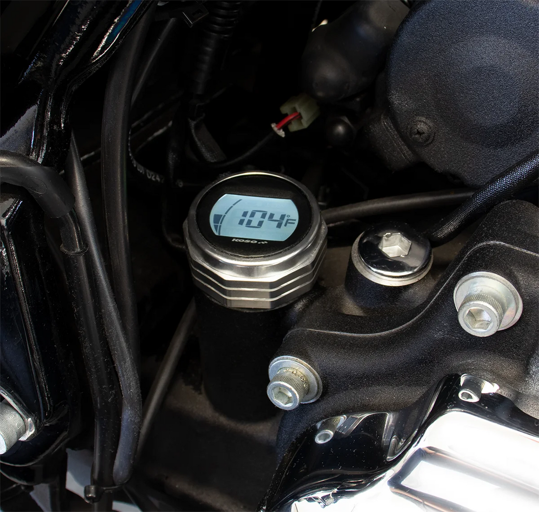 Koso North America Oil Dipstick Gauge - Silver BA053111 - Back View