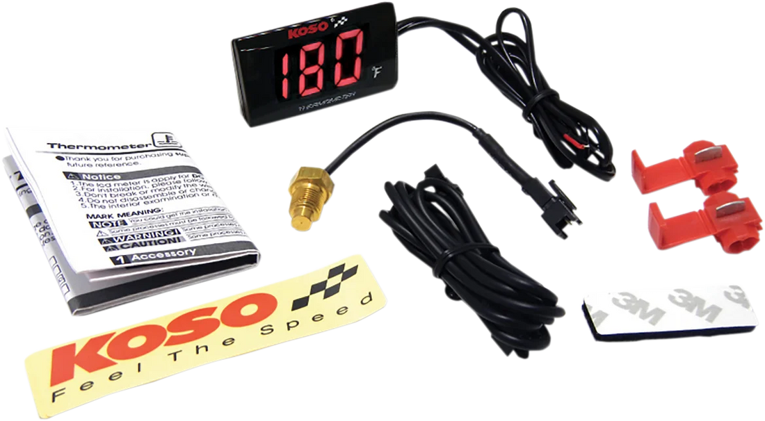 Koso North America Super Slim Temperature Gauge BA024R10 - Side View