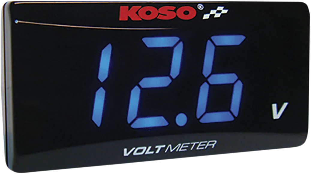 Koso North America Super Slim Volt Meter - Red Digits - 2.22" W x 1.06" H x 0.43" D BA024R00 - Side View