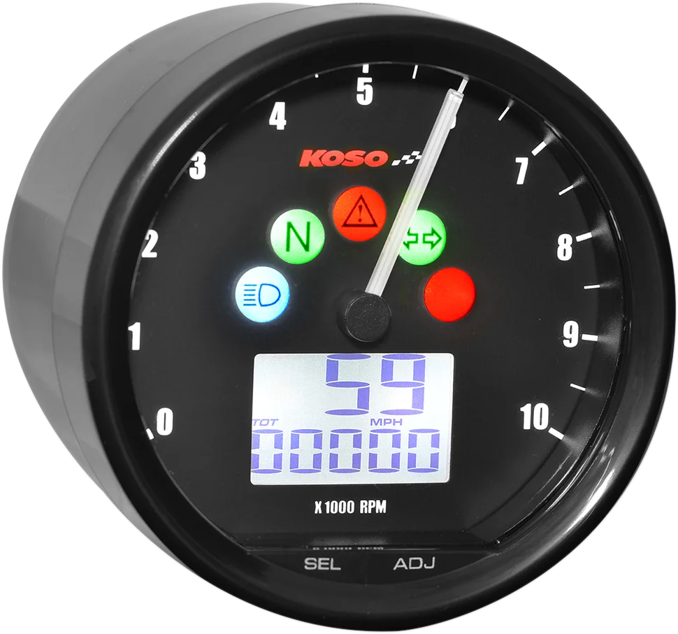 Koso North America TNT-02 Multi-Function Speedometer/Tachometer - Main Product View