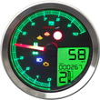 Load image into Gallery viewer, Koso North America TNT-04 Multi-Function Meter - Silver Bezel - 3.30" Diameter x 2.19" D BA051401 - Main Product View