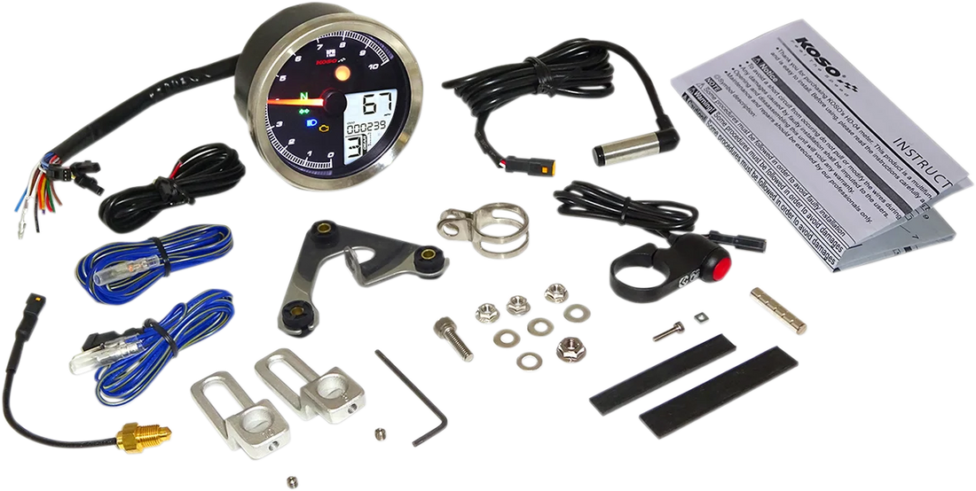 Koso North America TNT-04 Multi-Function Meter - Silver Bezel - 3.30" Diameter x 2.19" D BA051401 - Back View