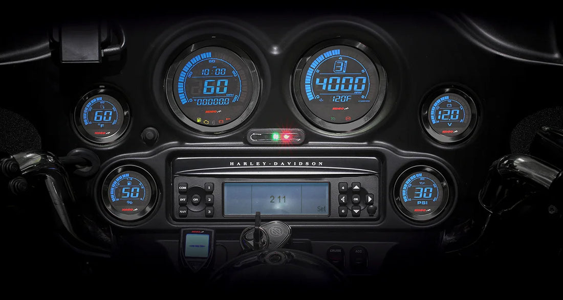 Koso North America Universal 6-Piece Gauge Kit - Black BA050903 - Side View