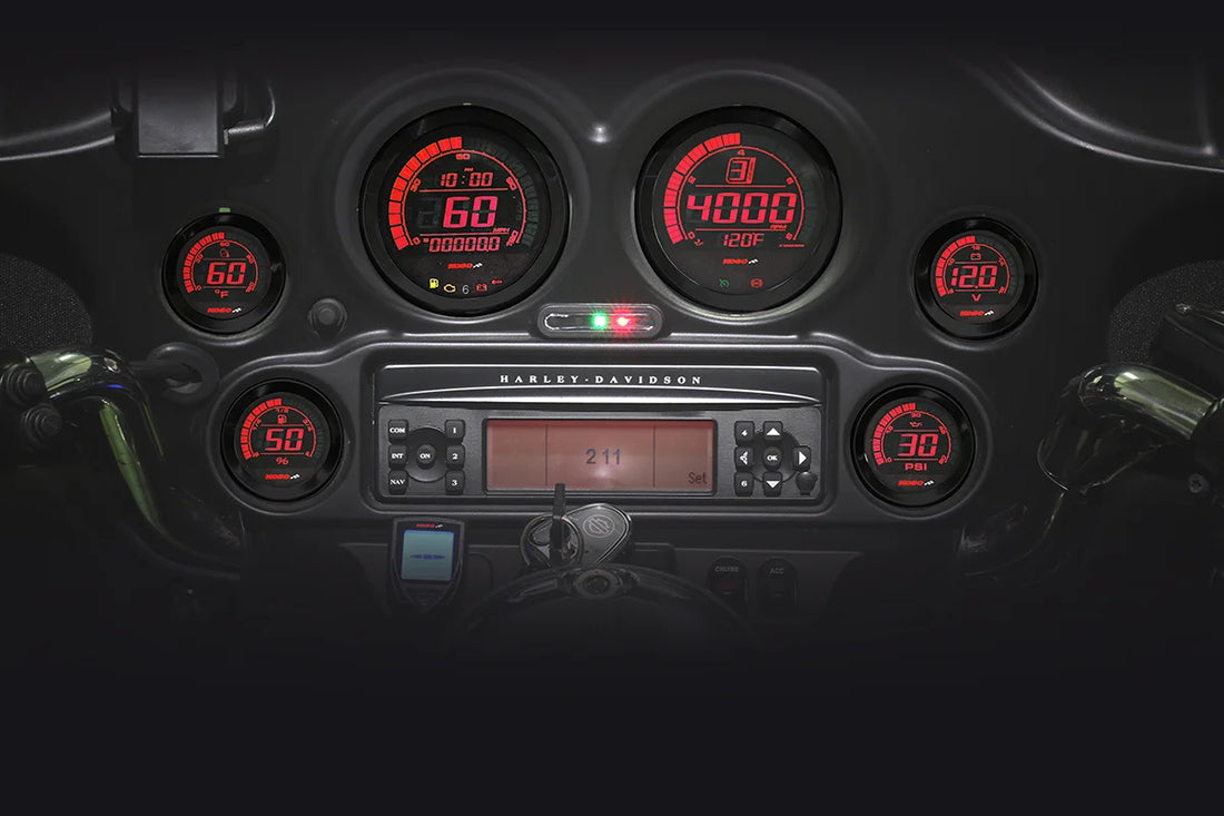 Koso North America Universal 6-Piece Gauge Kit - Black BA050903 - Back View