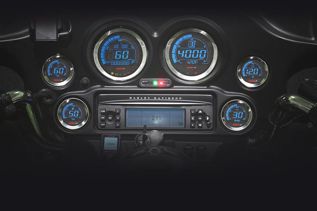 Koso North America Universal 6-Piece Gauge Kit - Silver BA050901 - Side View