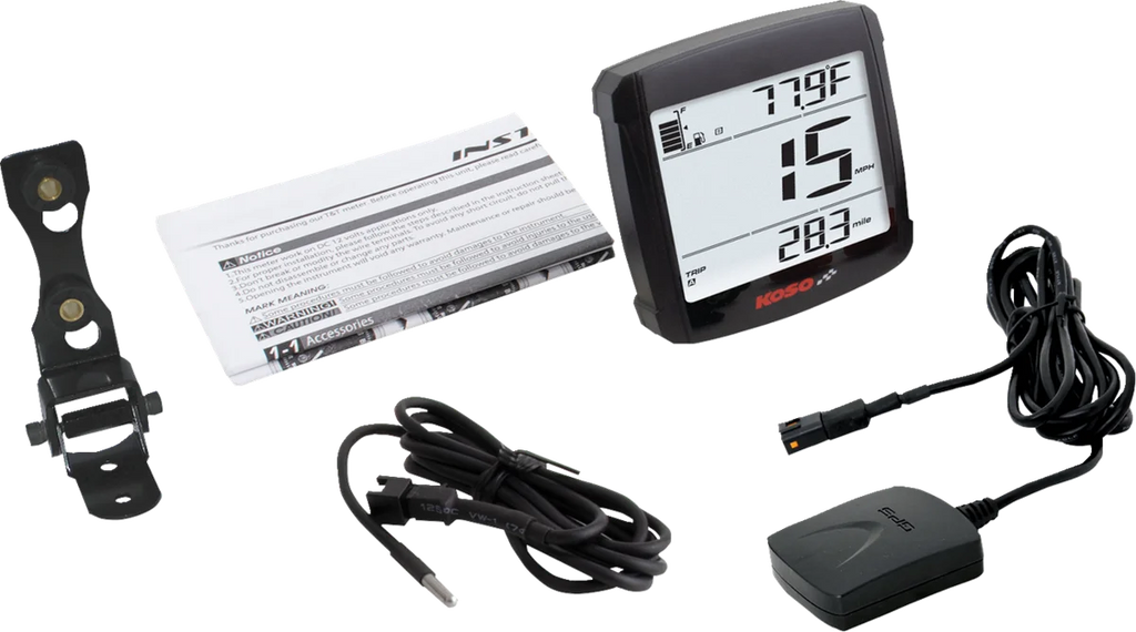 Koso North America XR-01 GPS Speedometer with Sensor BB026010 - Side View