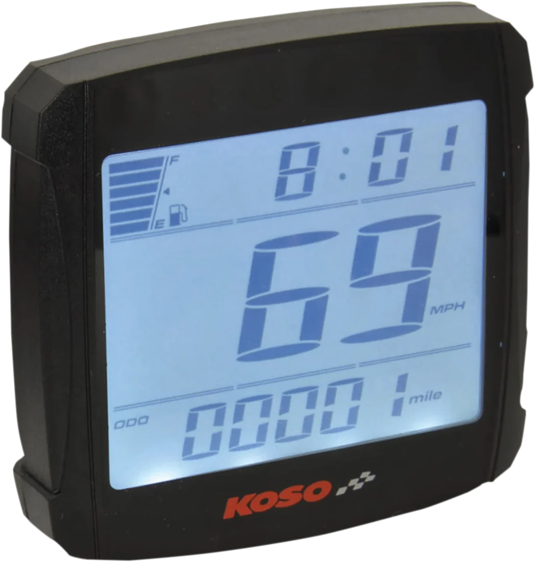 Koso North America XR-01 Speedometer - 2.94" L x 3.05" W x 0.94" D BB026000 - Side View