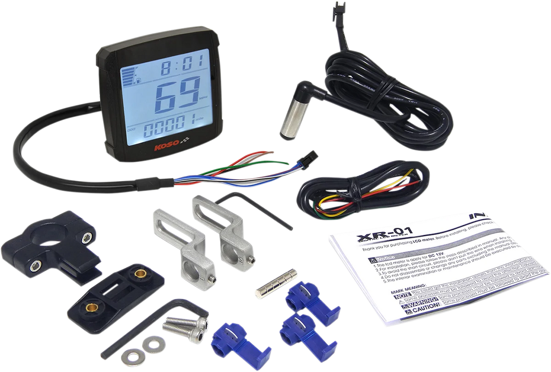 Koso North America XR-01 Speedometer - 2.94" L x 3.05" W x 0.94" D BB026000 - Back View