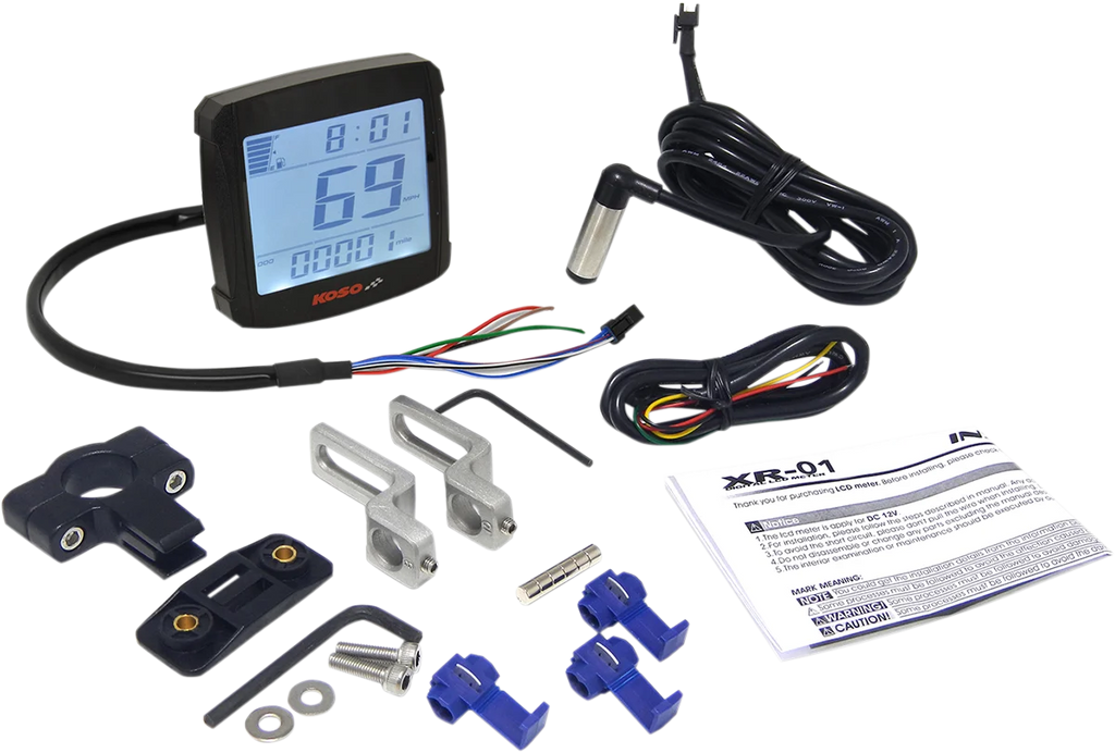 Koso North America XR-01 Speedometer - 2.94" L x 3.05" W x 0.94" D BB026000 - Back View