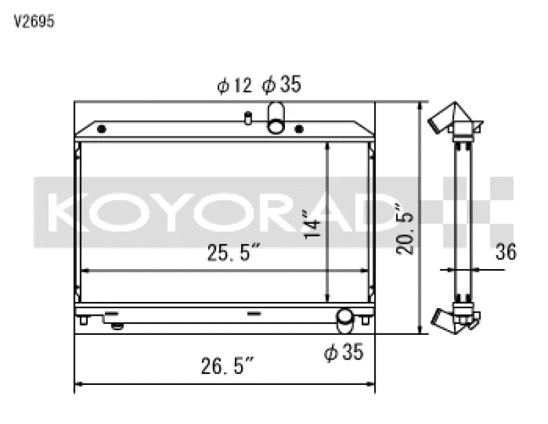 Koyo 04-08 Mazda RX-8 1.3L (MT) Radiator