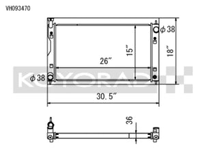 Koyo 17-22 Subaru Impreza 2.0L Non-Turbo / 18-22 Crosstrek 2.0/2.5L Non-Turbo Aluminum Radiator - Main Product View