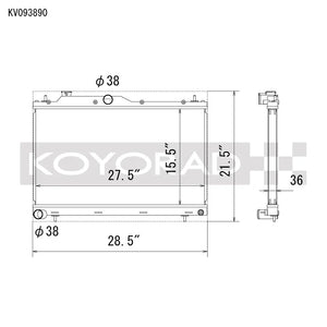 Koyo 22-25 Subaru WRX All Aluminum Performance Radiator - Main Product View