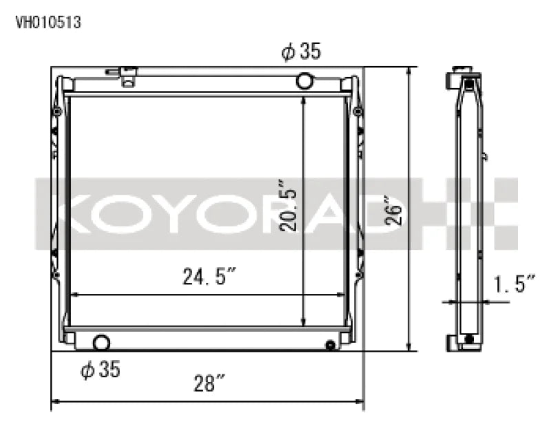 Koyo 95-04 Toyota Tacoma V6 4x4 Manual Radiator - Main Product View
