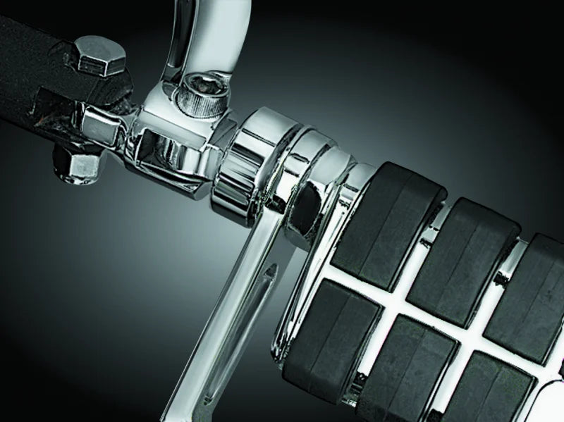 Kuryakyn 1-1/4in Stirrup Heel Rest Extenders Chrome - Side View