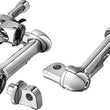 Load image into Gallery viewer, Kuryakyn 4in Adjustable Lockable Offsets With Male Mount Adapter Chrome - Side View