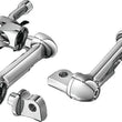 Load image into Gallery viewer, Kuryakyn 4in Adjustable Lockable Offsets With Male Mount Adapter Chrome - Side View