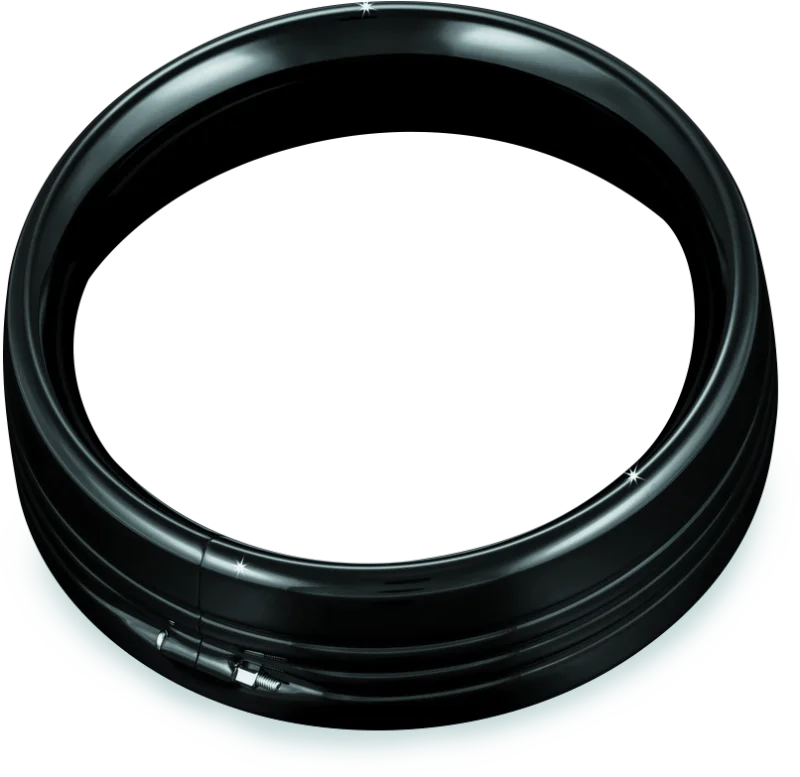 Kuryakyn 7inch Headlamp Trim Ring Gloss Black - Side View