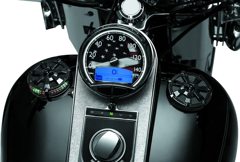Kuryakyn Alley Cat Gas Cap Black - Side View
