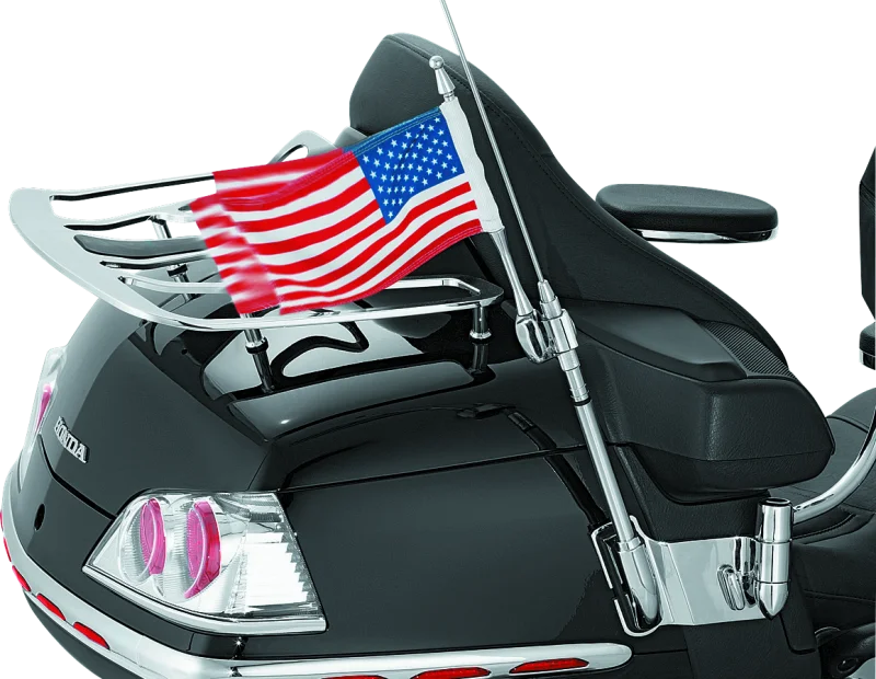 Kuryakyn Antenna Flag Mount With Flag 01-17 GL1800 Chrome