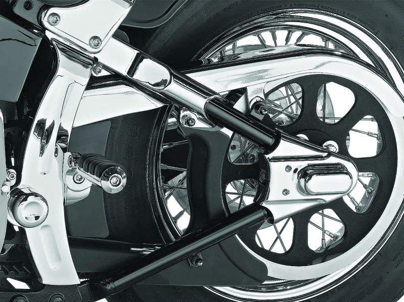 Kuryakyn Boomerang Frame Covers For 00-07 Softail Chrome - Side View
