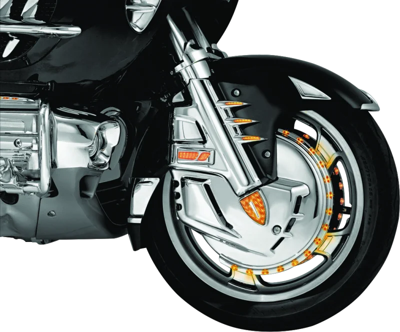 Kuryakyn Brake Rotor Cover Honda 01-17 GL1800 Chrome - Side View