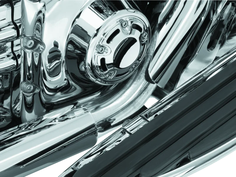Kuryakyn Bridge The Gap Heat Shield 93-08 Touring Models Chrome - Side View