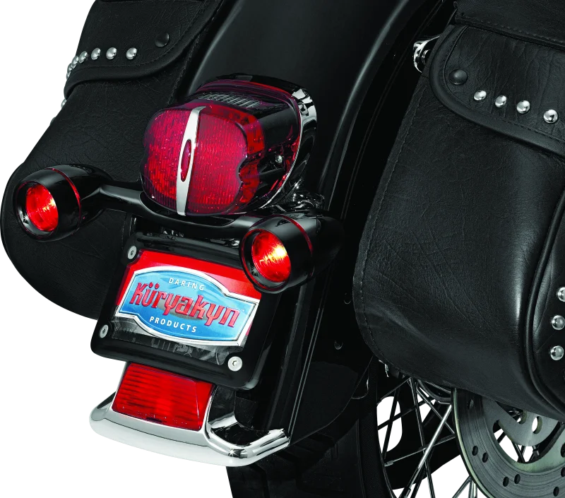 Kuryakyn Bullet Light Rear Turn Signal Bar Gloss Black - Side View
