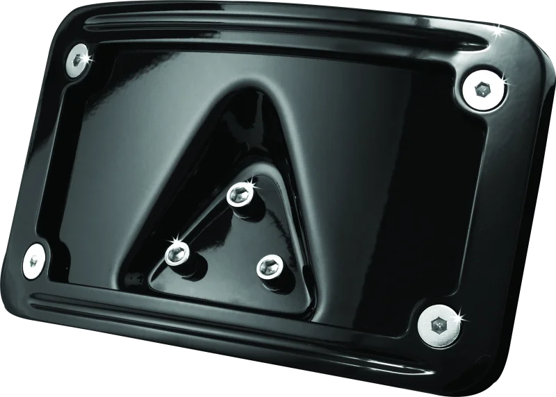 Kuryakyn Curved Laydown License Plate Frame Gloss Black - Main Product View