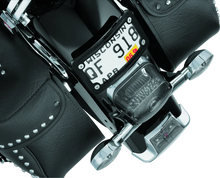 Load image into Gallery viewer, Kuryakyn Curved Laydown License Plate Frame Gloss Black - Detail View