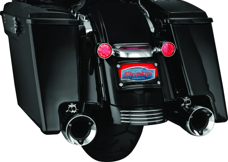 Kuryakyn Curved License Plate Mount Black - Installation View
